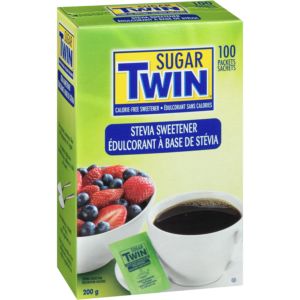 Sugar Twin Calorie-Free Stevia Sweetener Packets Box/100