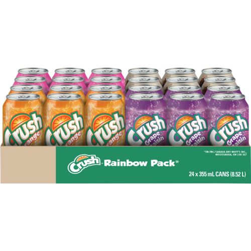 Dr. Pepper Crush Rainbow Pack Cans Case/24 x 355 mL
